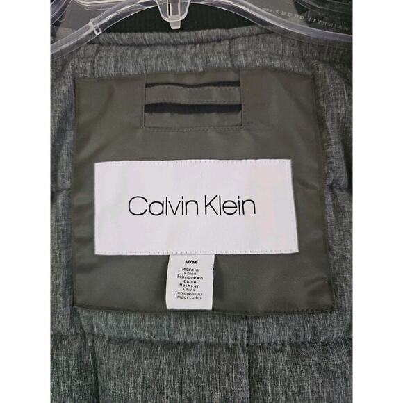 Calvin Klein ~Men's Size M~ Olive Green Full Zip Bomber Jacket Coat NEW. - Picture 2 of 16